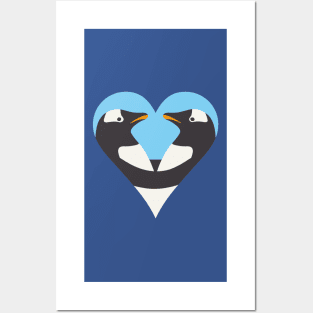 Penguin Lovers - Blue Edition Posters and Art